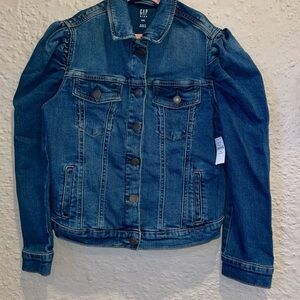 GAP Girls Classic Indigo Jean Jacket. Poofy shoulders.